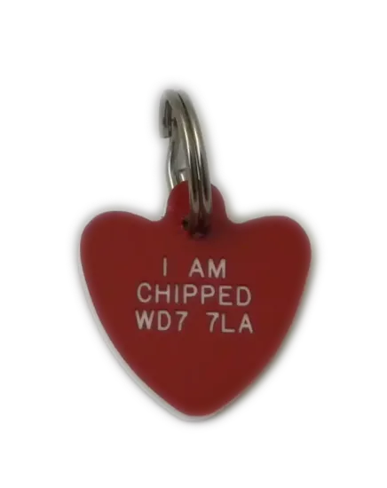 Plastic Heart Pet Tags