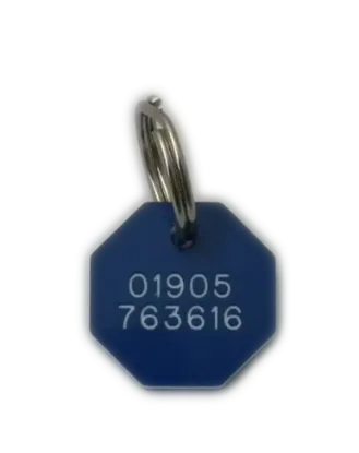 Octagonal Plastic Dog Tag (Mini)