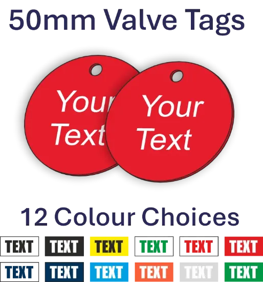 Picture of 50mm dia. Customised Traffolite Valve Tags  - copy