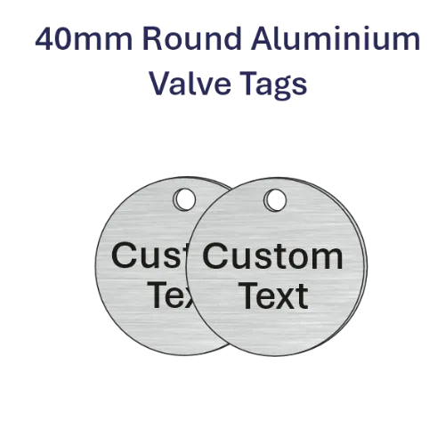 Picture of 40mm dia. Customised Aluminum Valve Tags