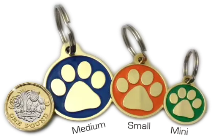 Paw-Styled Brass Dog Tag Engraved