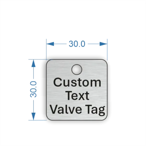 Picture of 30mm dia. Square Aluminum Valve Tags