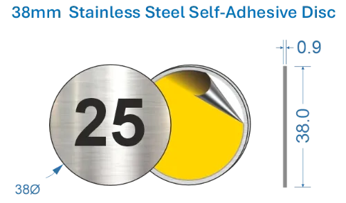 Picture of 38mm  Stainless Steel Self-Adhesive Disc 