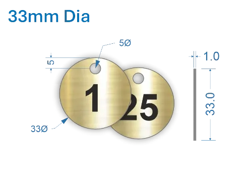 Picture of 33mm Brass Valve Tags 