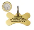 Picture of Brass Bone Pet ID Tag (Medium )