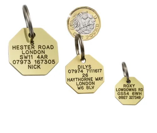 dog tags uk identification tags brass octagonal